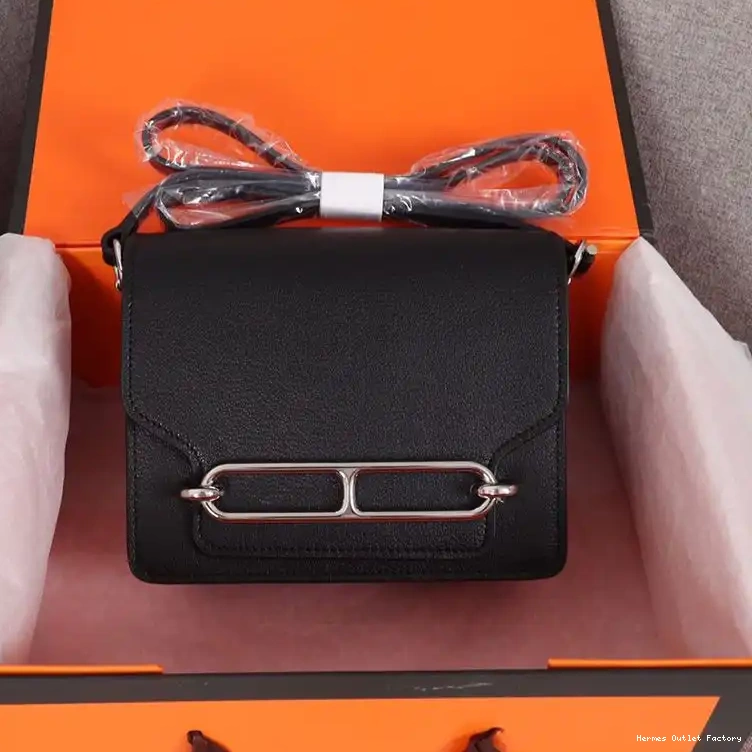 Leather Hardware Bag Roulis Black Hermes Palladium In Epsom 0426